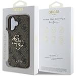 Guess PU 4G Metal Logo kryt pre iPhone 16, hnedý