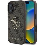 Guess PU 4G Metal Logo kryt pre iPhone 16 Plus, hnedý