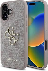 Guess PU 4G Metal Logo kryt pre iPhone 16 Plus, ružový