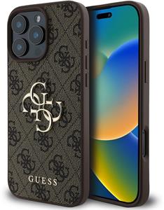 Guess PU 4G Metal Logo kryt pre iPhone 16 Pro, hnedý