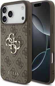 Guess PU 4G Metal Logo kryt pre iPhone 17 Pro Max, hnedý