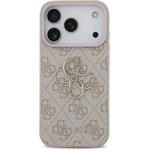Guess PU 4G Metal Logo kryt pre iPhone 18 Pro, ružový