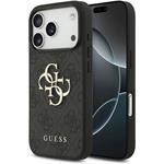 Guess PU 4G Metal Logo kryt pre iPhone 18 Pro, sivý