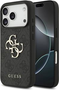 Guess PU 4G Metal Logo kryt pre iPhone 18 Pro, sivý