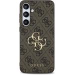 Guess PU 4G Metal Logo kryt pre Samsung Galaxy S24 FE, hnedý