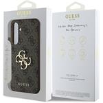 Guess PU 4G Metal Logo kryt pre Samsung Galaxy S24 FE, hnedý