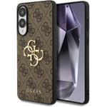 Guess PU 4G Metal Logo kryt pre Samsung Galaxy S25 Edge, hnedý