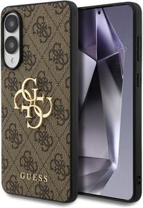 Guess PU 4G Metal Logo kryt pre Samsung Galaxy S25 Edge, hnedý