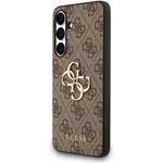 Guess PU 4G Metal Logo kryt pre Samsung Galaxy S25 FE, hnedý