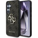 Guess PU 4G Metal Logo kryt pre Samsung Galaxy S25+, hnedý