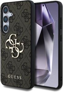 Guess PU 4G Metal Logo kryt pre Samsung Galaxy S25, hnedý