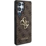 Guess PU 4G Metal Logo kryt pre Samsung Galaxy S25 Ultra, hnedý