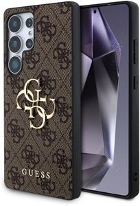 Guess PU 4G Metal Logo kryt pre Samsung Galaxy S25 Ultra, hnedý