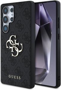Guess PU 4G Metal Logo kryt pre Samsung Galaxy S25 Ultra, sivý