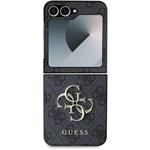 Guess PU 4G Metal Logo kryt pre Samsung Galaxy Z Flip 6/7 FE, sivý