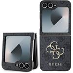 Guess PU 4G Metal Logo kryt pre Samsung Galaxy Z Flip 6/7 FE, sivý