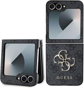 Guess PU 4G Metal Logo kryt pre Samsung Galaxy Z Flip 6/7 FE, sivý