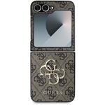 Guess PU 4G Metal Logo kryt pre Samsung Galaxy Z Flip 6, hnedý