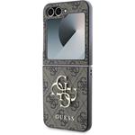 Guess PU 4G Metal Logo kryt pre Samsung Galaxy Z Flip 6, hnedý