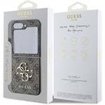 Guess PU 4G Metal Logo kryt pre Samsung Galaxy Z Flip 6, hnedý