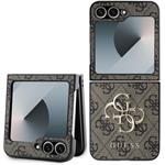 Guess PU 4G Metal Logo kryt pre Samsung Galaxy Z Flip 6, hnedý