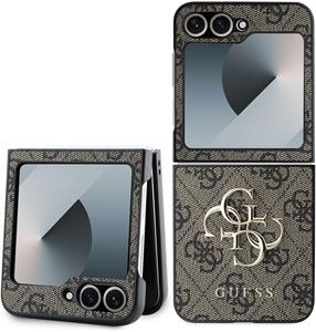 Guess PU 4G Metal Logo kryt pre Samsung Galaxy Z Flip 6, hnedý