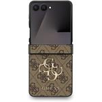 Guess PU 4G Metal Logo kryt pre Samsung Galaxy Z Flip 7, hnedý