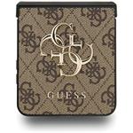 Guess PU 4G Metal Logo kryt pre Samsung Galaxy Z Flip 7, hnedý