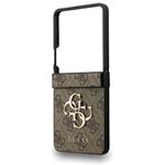 Guess PU 4G Metal Logo kryt pre Samsung Galaxy Z Flip 7, hnedý