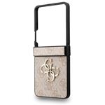 Guess PU 4G Metal Logo kryt pre Samsung Galaxy Z Flip 7, ružový