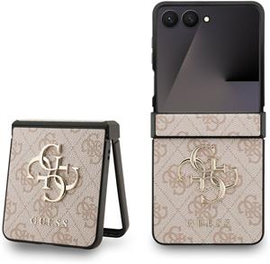 Guess PU 4G Metal Logo kryt pre Samsung Galaxy Z Flip 7, ružový