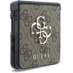 Guess PU 4G Metal Logo kryt pre Samsung Galaxy Z Flip 8, hnedý