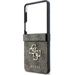 Guess PU 4G Metal Logo kryt pre Samsung Galaxy Z Flip 8, hnedý