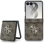 Guess PU 4G Metal Logo kryt pre Samsung Galaxy Z Flip 8, hnedý