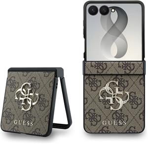 Guess PU 4G Metal Logo kryt pre Samsung Galaxy Z Flip 8, hnedý