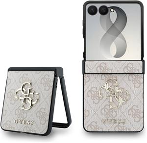 Guess PU 4G Metal Logo kryt pre Samsung Galaxy Z Flip 8, ružový