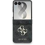 Guess PU 4G Metal Logo kryt pre Samsung Galaxy Z Flip 8, sivý