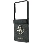 Guess PU 4G Metal Logo kryt pre Samsung Galaxy Z Flip 8, sivý