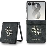 Guess PU 4G Metal Logo kryt pre Samsung Galaxy Z Flip 8, sivý