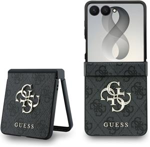 Guess PU 4G Metal Logo kryt pre Samsung Galaxy Z Flip 8, sivý