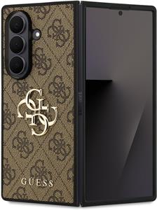 Guess PU 4G Metal Logo kryt pre Samsung Galaxy Z Fold 7, hnedý