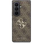 Guess PU 4G Metal Logo kryt pre Samsung Galaxy Z Fold 8 Ultra, hnedý