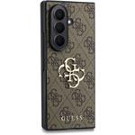 Guess PU 4G Metal Logo kryt pre Samsung Galaxy Z Fold 8 Ultra, hnedý