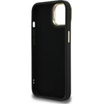 Guess PU 4G Metal Logo Stand Camera Frame kryt pre iPhone 14, čierny
