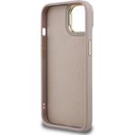 Guess PU 4G Metal Logo Stand Camera Frame kryt pre iPhone 14, ružový