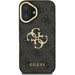 Guess PU 4G Metal Logo Stand Camera Frame kryt pre iPhone 16, čierny
