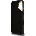 Guess PU 4G Metal Logo Stand Camera Frame kryt pre iPhone 16, čierny