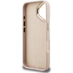 Guess PU 4G Metal Logo Stand Camera Frame kryt pre iPhone 16, ružový