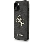 Guess PU 4G Metal Logo Strap kryt pre iPhone 15, čierny