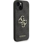 Guess PU 4G Metal Logo Strap kryt pre iPhone 15, čierny